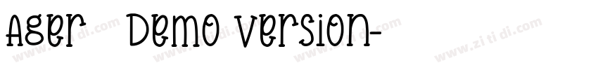 Ager   Demo Version字体转换